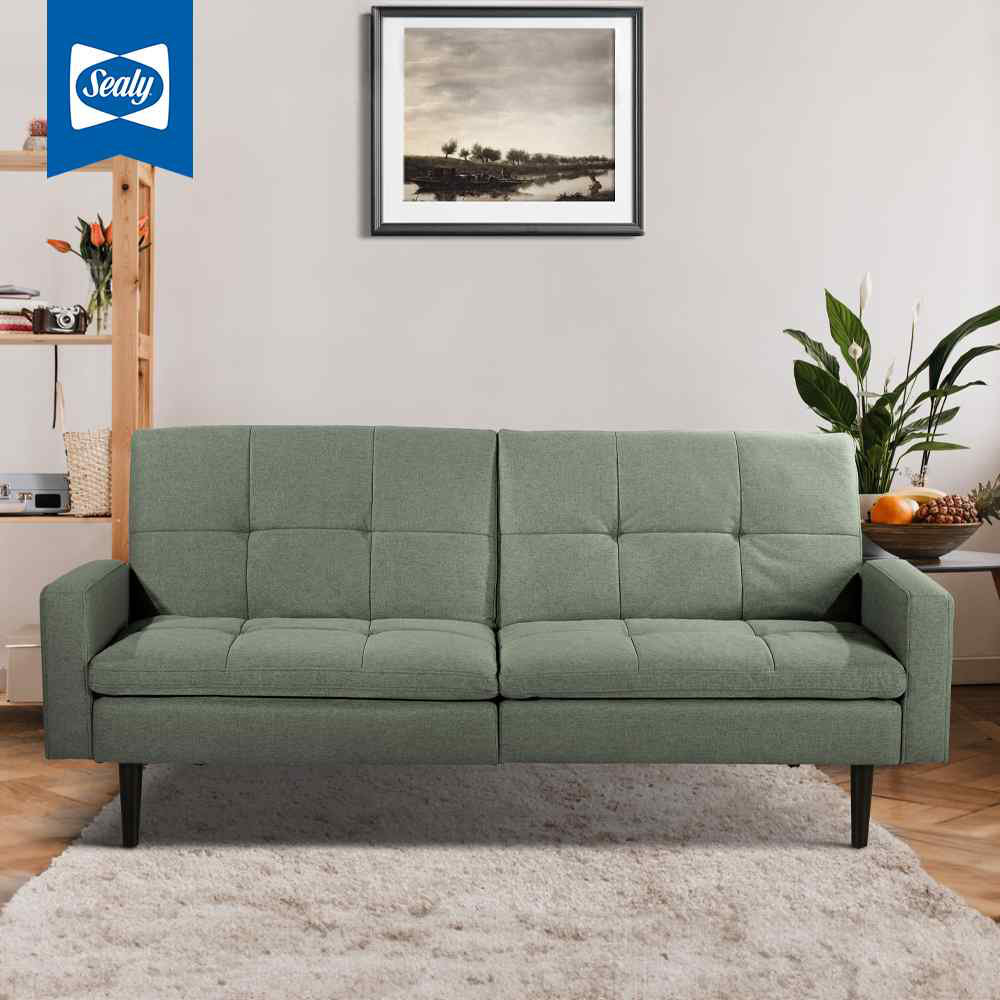 Sealy Kennedy Pillowtop Sofa Convertible with Solid Wood Legs in Espresso Wayfair